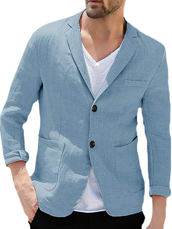 Linen Blend Blazer — Beige