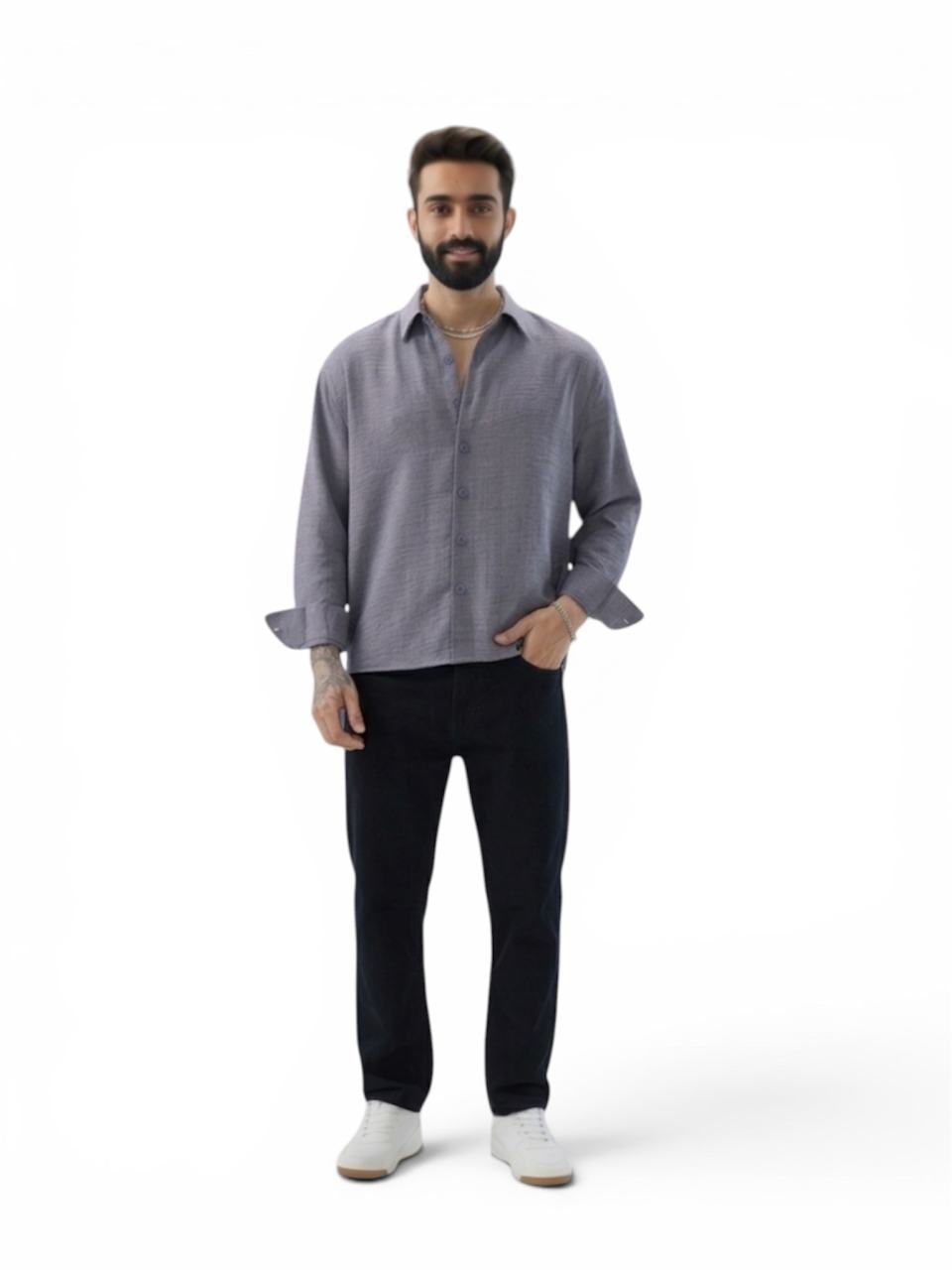 REN LAVO Men's Premium Soft Cotton Full Sleeve Shirt
