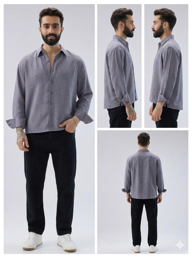 REN LAVO Men's Premium Soft Cotton Full Sleeve Shirt