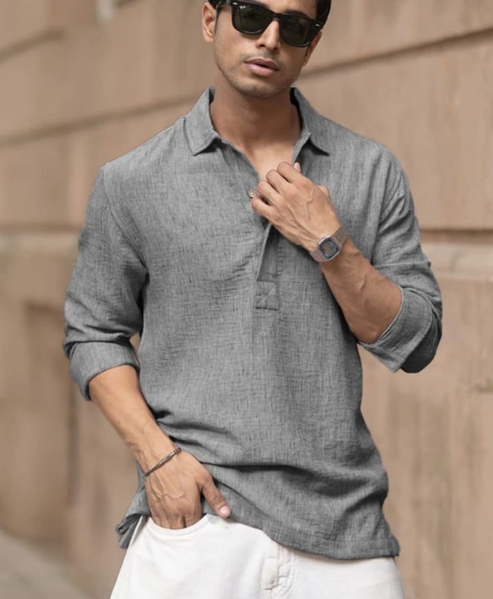 REN LAVO Mens polo shirt (light shades) premium cotton linen